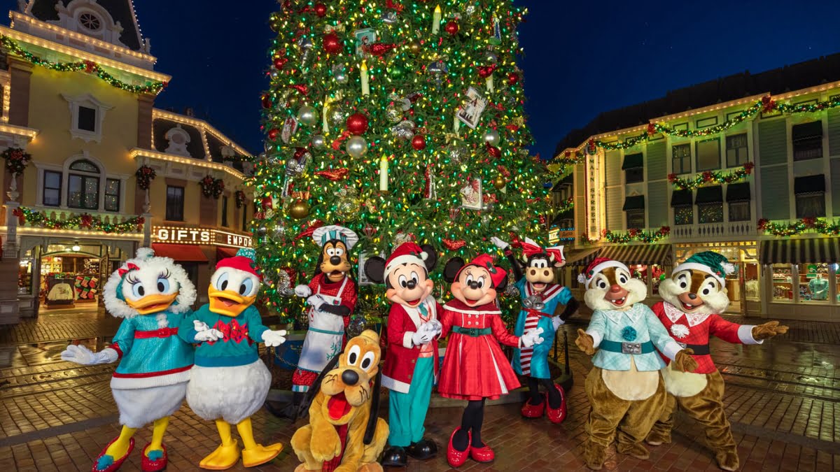 Family enjoying a magical holiday at Disneyland Paris, meeting Disney characters